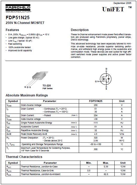 FDP51N25