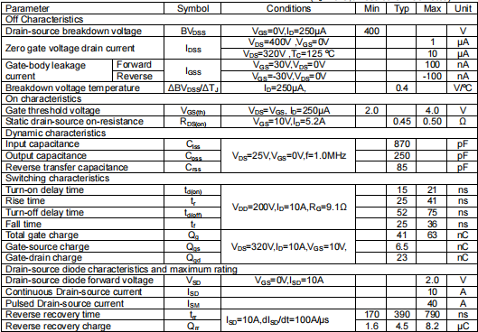 KIA740H代換irf740場效應(yīng)管